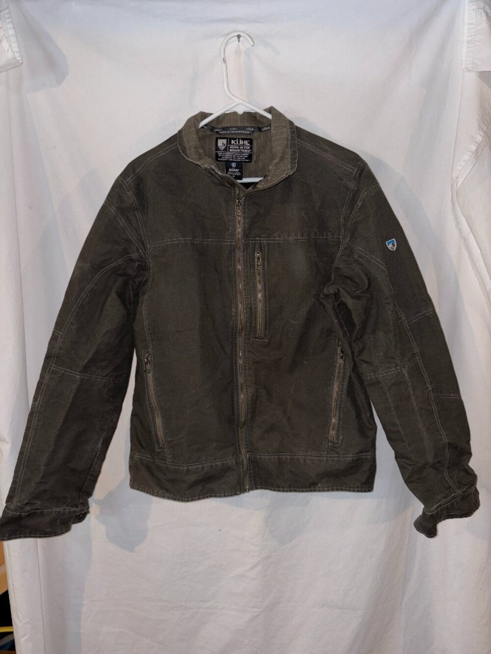 Kuhl Burr Jacket Mens Medium Espresso Brown Full Zip Cotton Canvas Workwear 1052